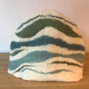 Large Wet Felted Tea Cosy - Unique Gift for Tea Lover, Handmade Wool Felt, Table Art