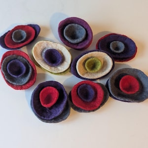 Felt Abstract Flower Brooch, Floral Jewellery, Scarf Pin