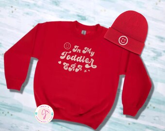 Toddler Sweatshirt, Toddler Personalize Beanie, Retro In My Era Sweatshirt, Toddler Outfit, Kids Embroidered Sweatshirt, Gift for Kids
