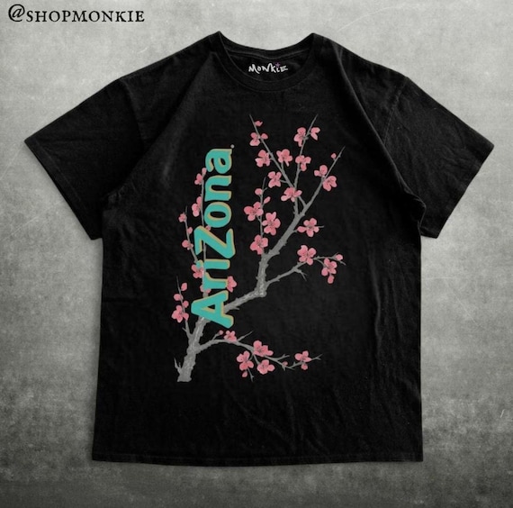 トップス greeny Arizona flower tee Arizona Green Tea Graphic T-shirt, Retro Y2K Cherry Blossom Print