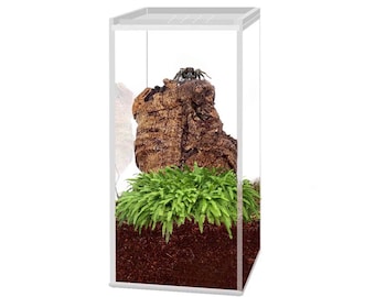 Acrylic Reptile Cage 3"x3"x6" Nano Tall Enclosure Transparent Reptile Breeding Box Terrarium Tank Frogs Lizards Spider Insects