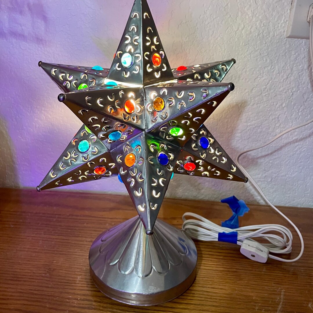 Vintage Moravian Star Table Lamp - Etsy