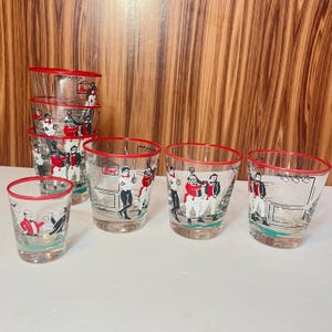Vintage 1947 Libbey Pickwick Glasses Set of 7