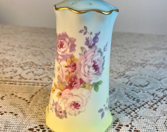 Antiguo porta alfileres de sombrero victoriano de porcelana R&S pintado a mano