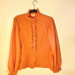 Vintage Donnkenney Mauve LS Ruffle Blouse Sz 18
