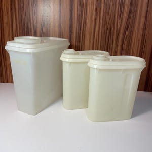 Set of 3 Vintage Tupperware Sheer Flip-Top Storage Containers