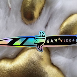 Sticker couteau holographique « Gay Vibes »