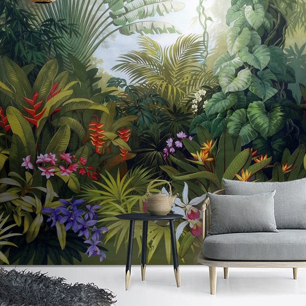 Jungle Removable Wallpaper Etsy