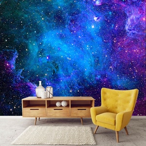 Nebula Wallpaper Galaxy Planet Earth Space Peel And Stick Removable Non Woven Self Adhesive Wall Mural