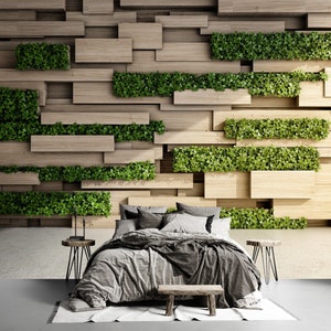 3D Effect Geometric Wallpaper Self Adhesive Peel and Stick Nature Honeycomb and Grass Wallpaper Geometric Removable Wall Mural