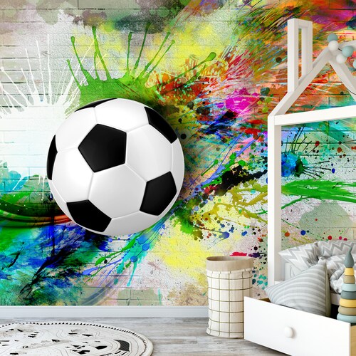 Football Splash Wall Mural Peel and Stick Wallpaper Self Etsy UK