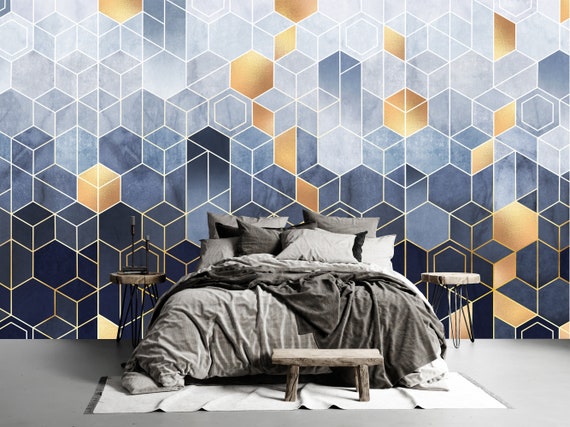 Abstract Geometric Hexagon Wallpaper Abstract Gold Geometric - Etsy Denmark Abstract Geometric Hexagon Wallpaper Abstract Gold Geometric - Etsy Denmark