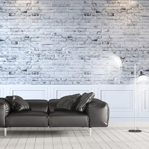 Peel And Stick Brick Wallpaper Vintage White Gray 3d Texture Non Woven Self Adhesive Wall Mural