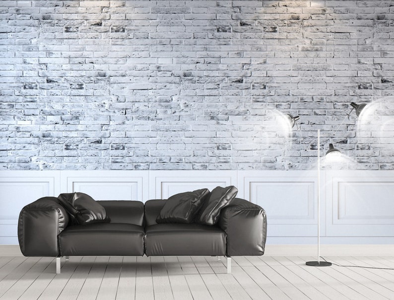 Peel and Stick Brick Wallpaper Vintage White Gray 3d Texture Etsy