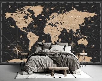 3D Abstract World Map Wallpaper Wall Mural Removable Self-adhesive Sticker485