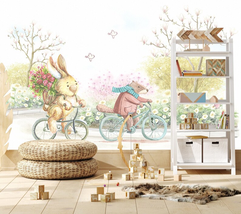 Peel and Stick Kids Wallpaper Cartoon Non Woven Removable Self Etsy