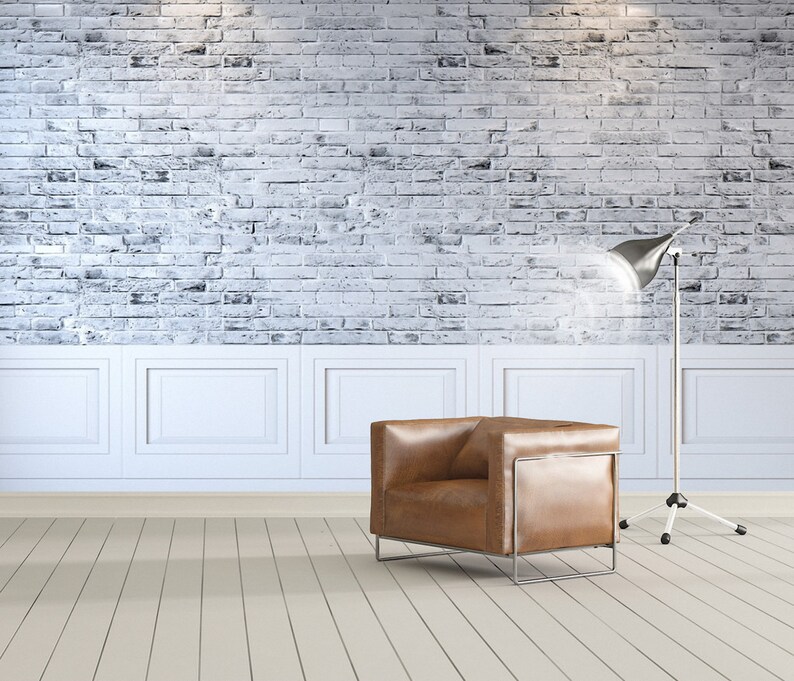 Peel and Stick Brick Wallpaper Vintage White Gray 3d Texture Etsy