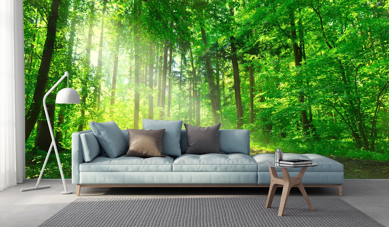 Forest Removable Wallpaper Enchanting Forest Green Nature 3d | Etsy