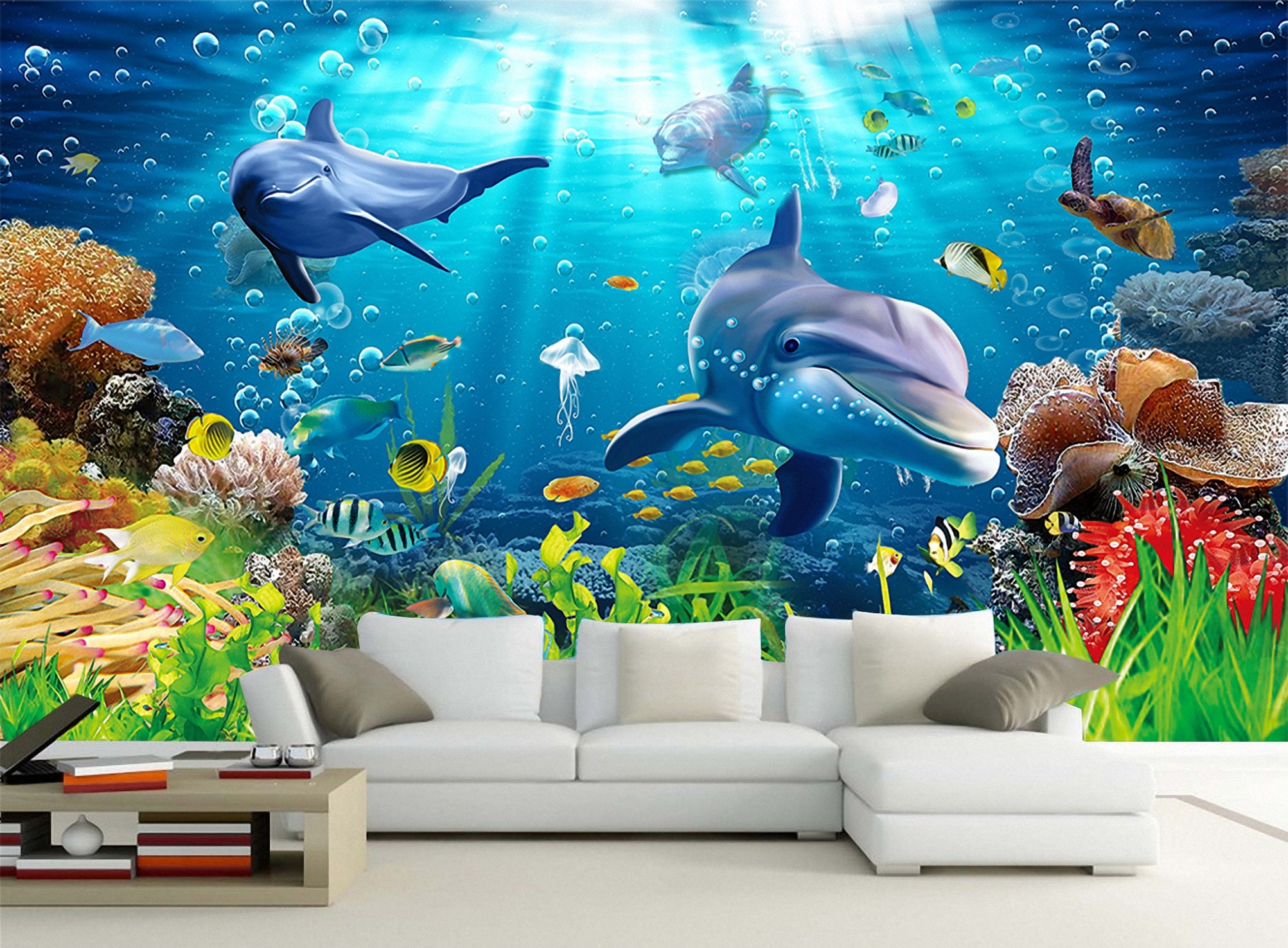 Papel pintado infantil autoadhesivo Ocean - Lakkua