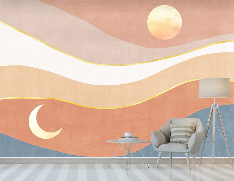 Abstract Peel and Stick Wallpaper Concrete Purple Colorful Etsy