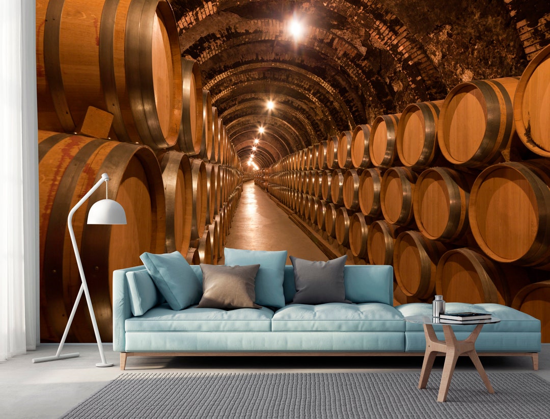 Barrels Wallpaper 3d Kitchen Cafe Peel and Stick Non Woven - Etsy