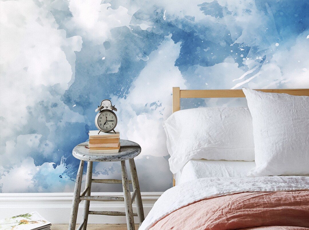 Cloud Peel and Stick Wallpaper Aesthetic Sky Pastel Color Non Woven Self Adhesive Removable Wall