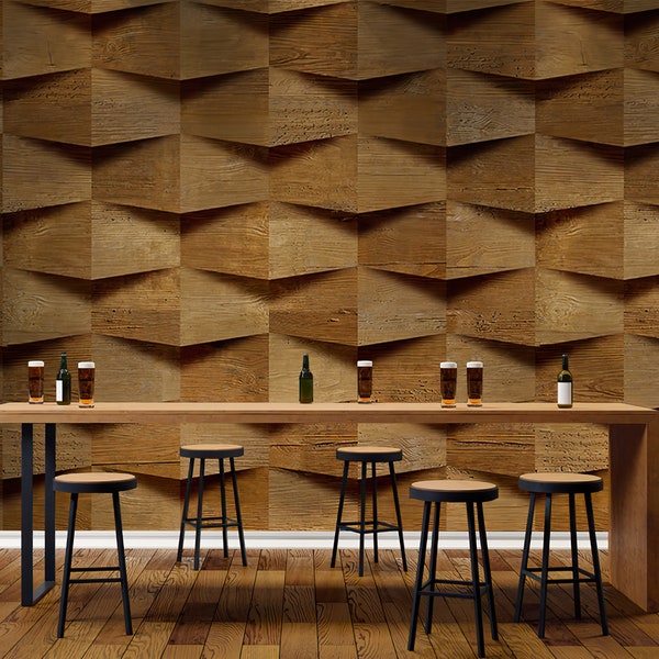 Wood Panel Wallpaper Etsy