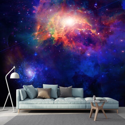 Galaxy Wallpaper Space Wallpaper Large Wall Mural Peel and Etsy Australia