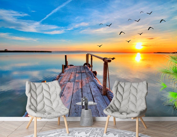 Natural Lake Wallpaper 3d Cheap 3D Murals Modern Nature Landscape