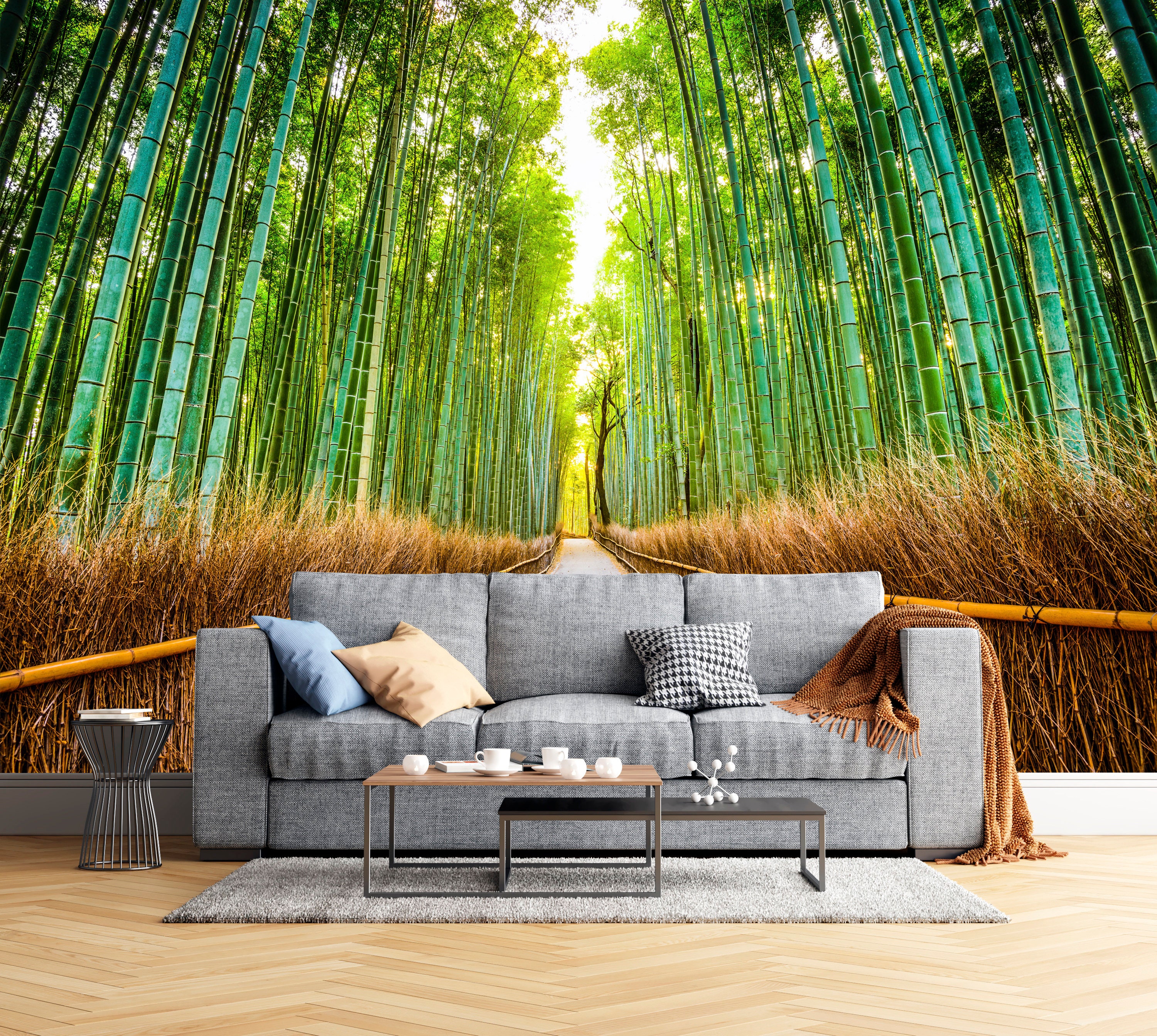 Wall Mural Bamboo Forest Photo Wallpaper Natural Landscape Waterproof  Removable Pictures for Livingroom Bedroom Wall Home Decor 325x232 Inch