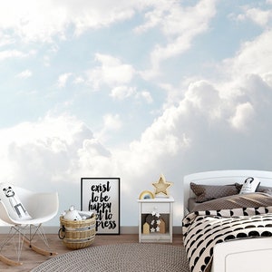 Sky Wallpaper Cloud Pastel Color Nature Peel And Stick Non Woven Self Adhesive Removable Wall Mural