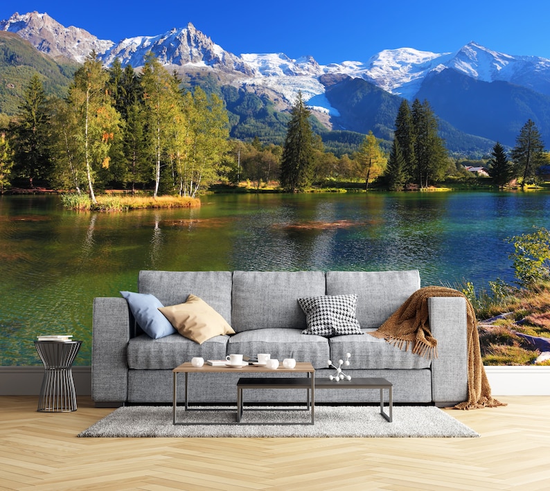 Mountain Wallpaper Lake Water Snow Landscape Beautiful 3d - Etsy