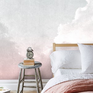 Pastel Cloud Wallpaper Sky Nature Peel And Stick Non Woven Self Adhesive Removable Wall Mural