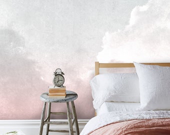 Pastel Cloud Wallpaper Sky Nature Peel And Stick Non Woven Self Adhesive Removable Wall Mural