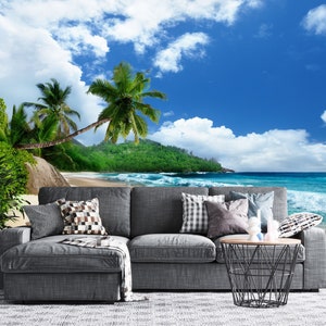 Tropical Beach Wallpaper Sea Ocean Cute Summer Peel and Stick Non Woven ...