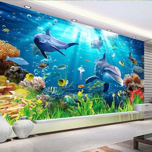 Underwater Wallpaper Sea Ocean 3d Kids Nursery Peel And Stick Removable Self Adhesive Wall Mural Boy Room