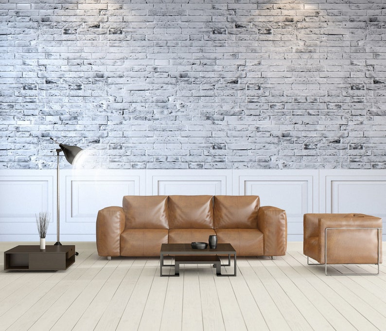 Peel and Stick Brick Wallpaper Vintage White Gray 3d Texture Etsy