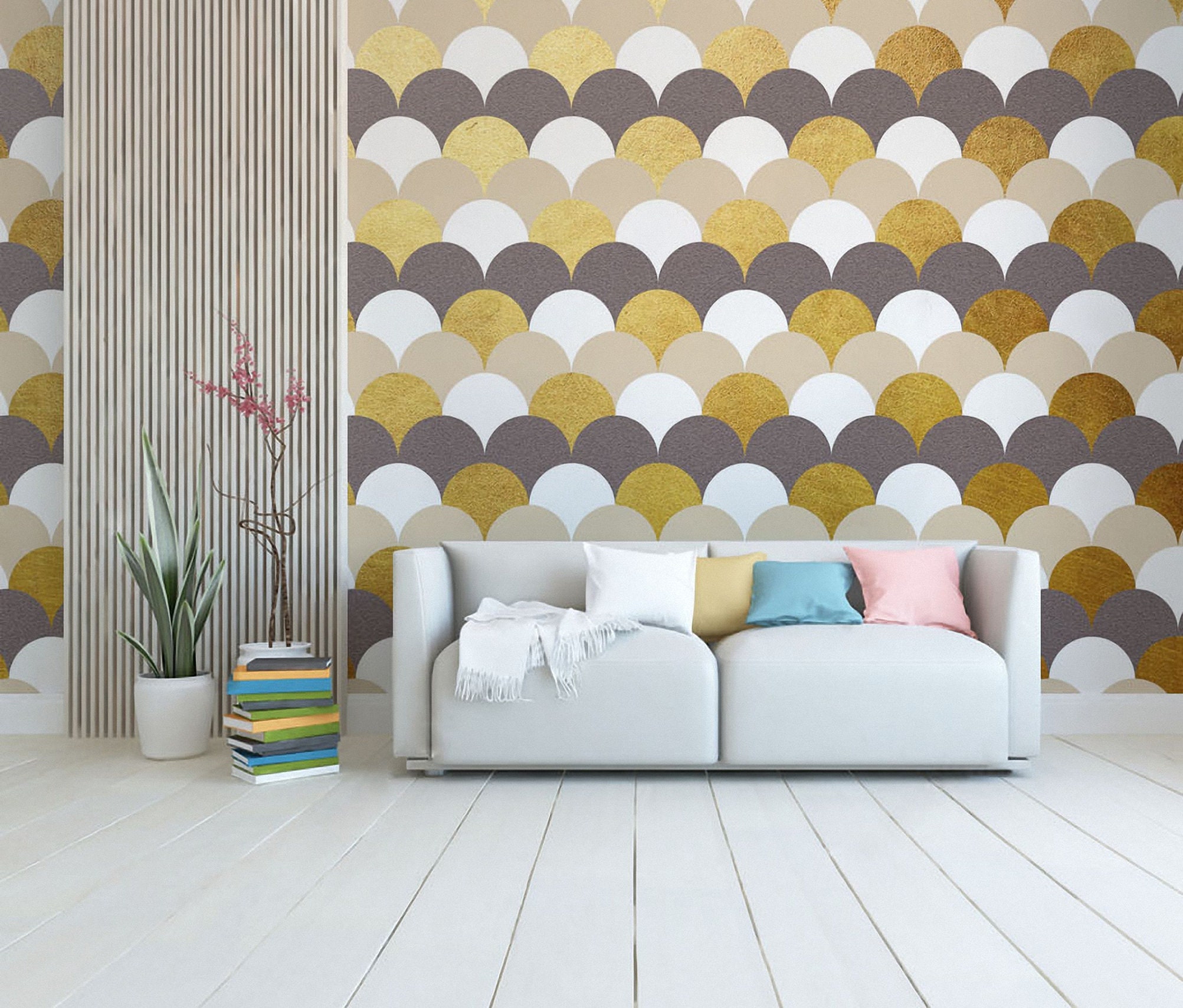 Removable Wallpaper Art Deco Peel and Stick Modern Geometric Etsy UK