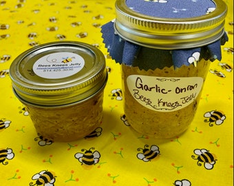 Garlic Onion Jam - Homemade Canned - 4oz - 8oz Jars - Bees Knees Jelly