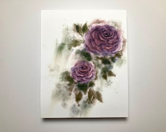 8x10 | Watercolor Print | Purple Roses