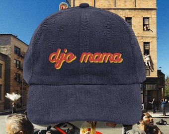 djo mama embroidered cap | vintage corduroy dad hat, embroidered hat, duo music band, Joe Harrington hat, crux hat