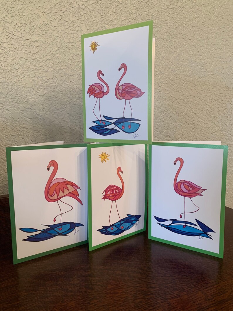 LAC Birds Pink Flamingo Greeting Card Collection  Flamingo image 0