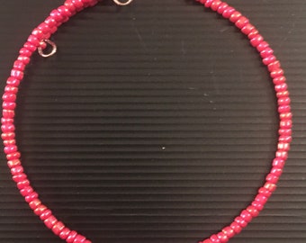 Hot pink beaded bracelet