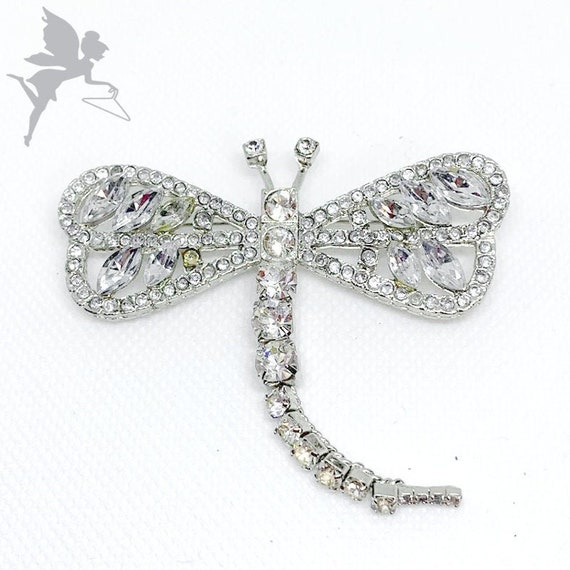 VINTAGE 1980s Articulated Dragonfly Pin - image 1