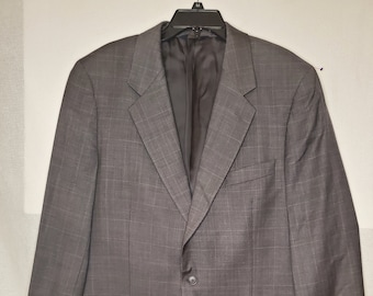 Mens Sports Blazer Gray Blazer Business Blazer Work Blazer Lined Jacket Notched Collar Long Sleeve Blazer Brooks Brothers Jacket 44L