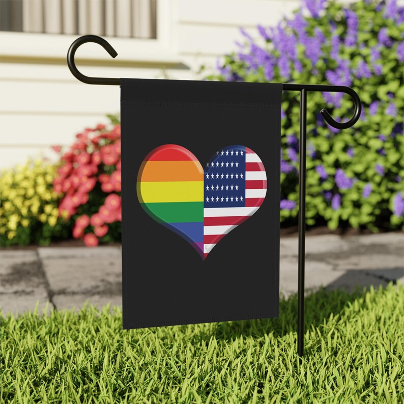 Black Rainbow American Banner Love is Love Flag LGBTQ Lovers IYKYK Gay Banner Pride Banner American Pride image 1