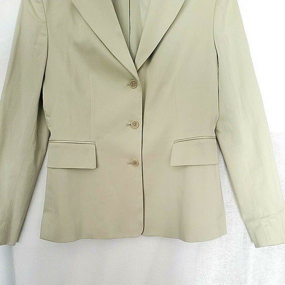 Women's Beige Jacket Work Blazer Casual Suit Line… - image 3