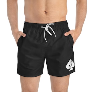 Men's Jack of Spades Swim Trunk Black Swim Trunks JOS Swim Trunks Swinger Lifestyle Plays Well With Others LGBTQ