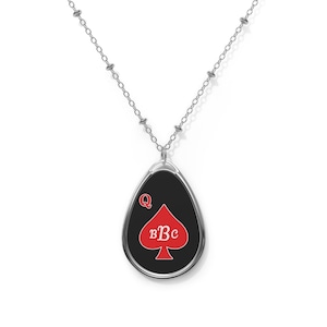 Queen of BBC Oval Necklace Red Spade Pendant Sexy Chain If You Know You Know YOLO Sexy Chain for Swinger Lifestyle Plays Well