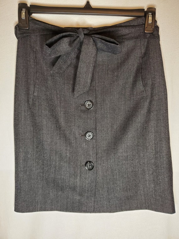 Women's Skirt Belted Wool Skirt Stretch Skirt Butt